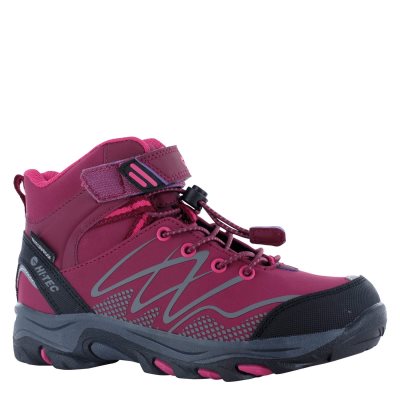 Hi-Tec Blackout Mid Wp Jrg Kids' Shoes Dark Grey / Burgundy | SQ8163094