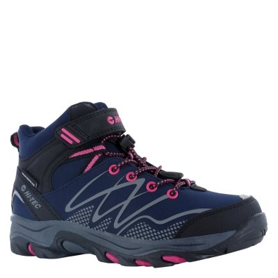 Hi-Tec Blackout Mid Wp Jrg Kids' Shoes Navy / Magenta | UW7650934