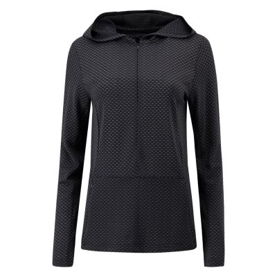 Hi-Tec Harrison Geo Breathable Mesh 1/2 Zip Women's Sweatshirts Black | EH8762531